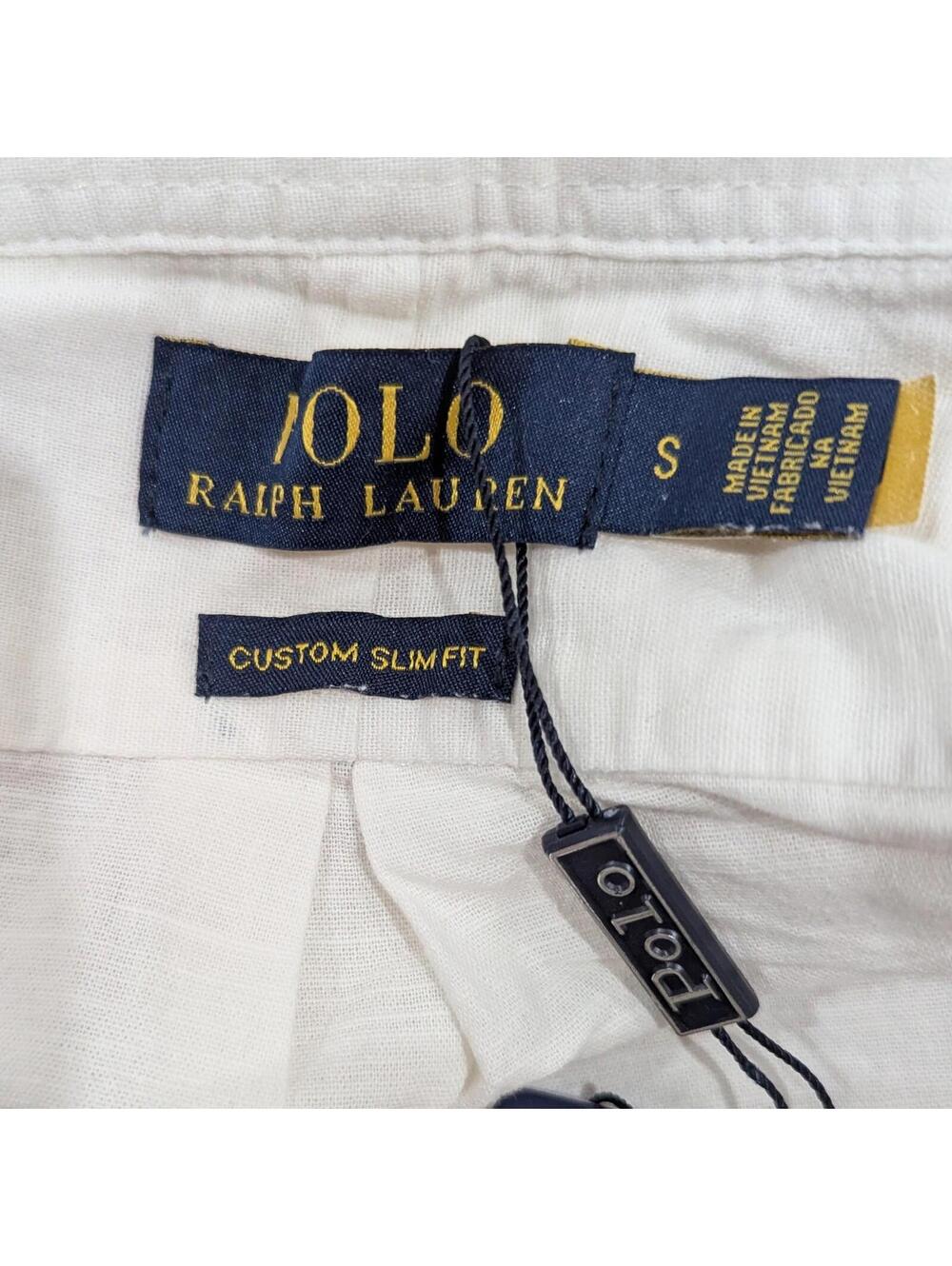 Polo Ralph Lauren Custom Slim Fit Oxford Shirt White Italian Yarn Unisex S NWT - Picture 8 of 12